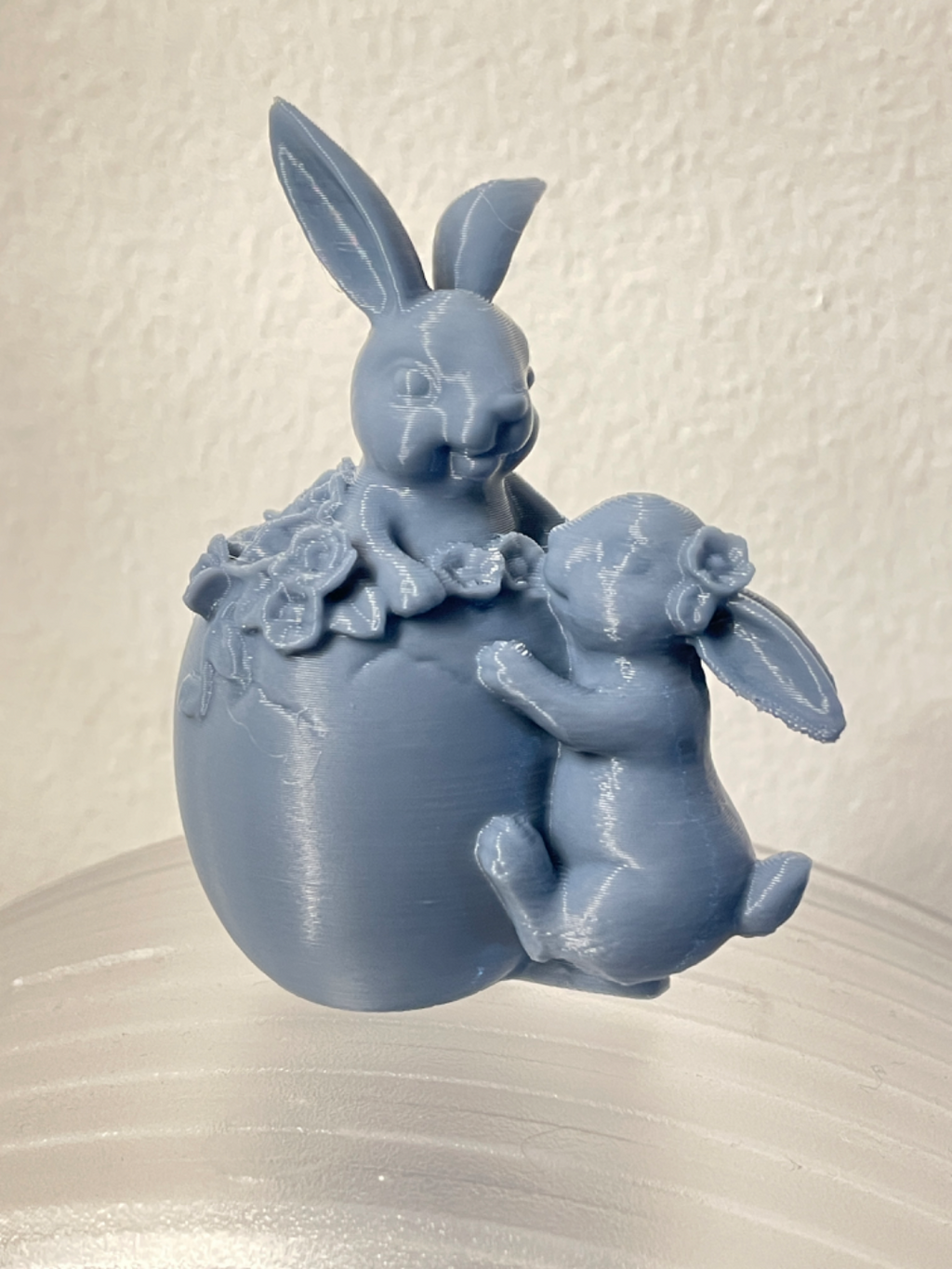 Cute easter bunny in easter Egg