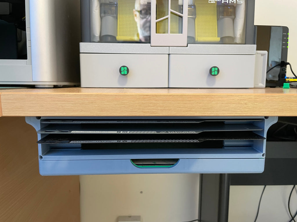 Bambu Build Plate storage - underdesk/shelf