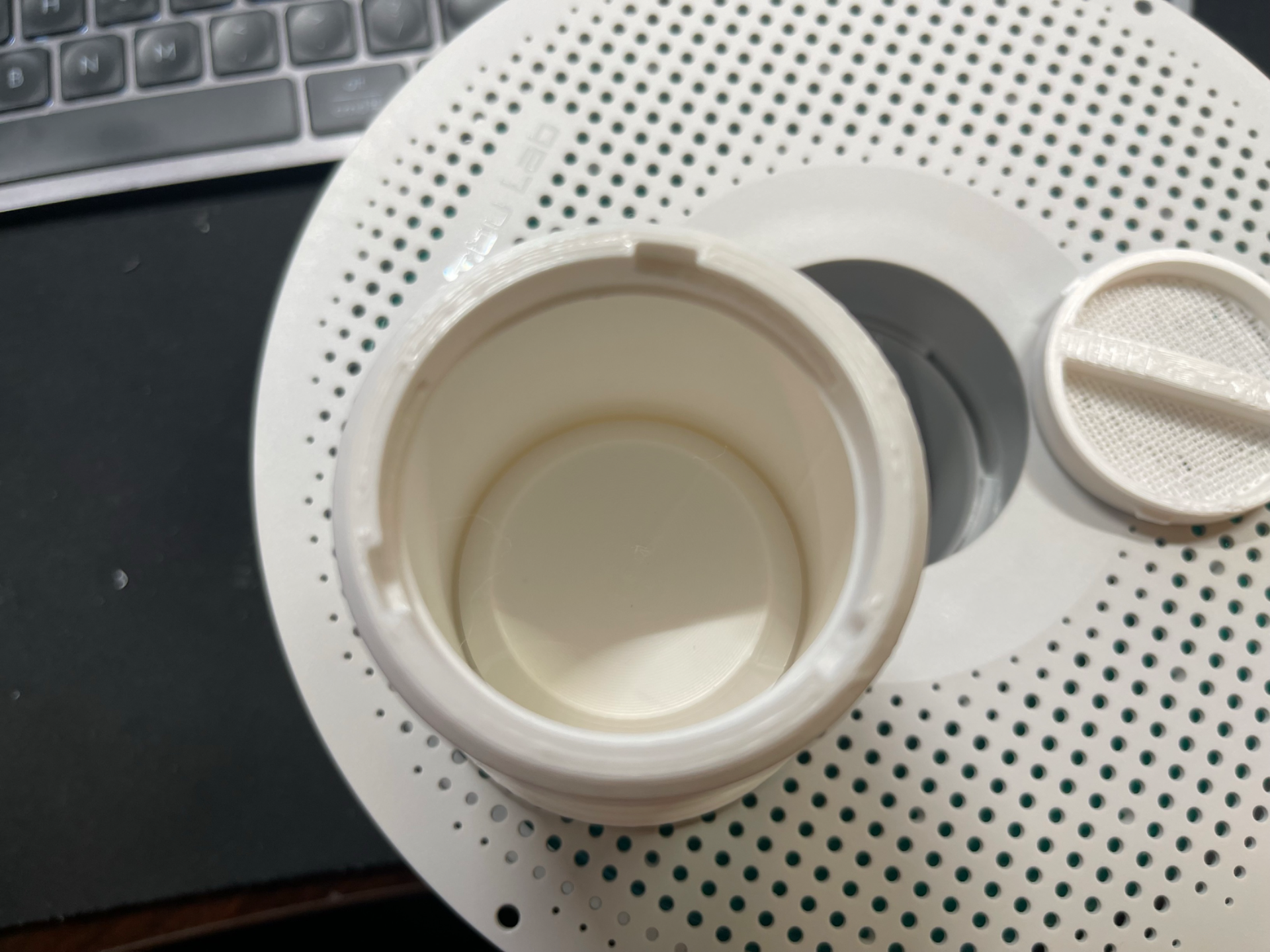 Snap-fit Spool Desiccant Containers + Hygrometer