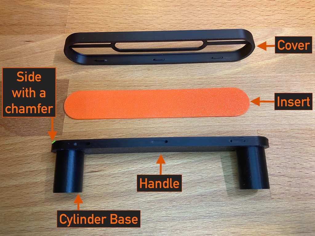 Drawer handles with interchangeable covers (97mm)