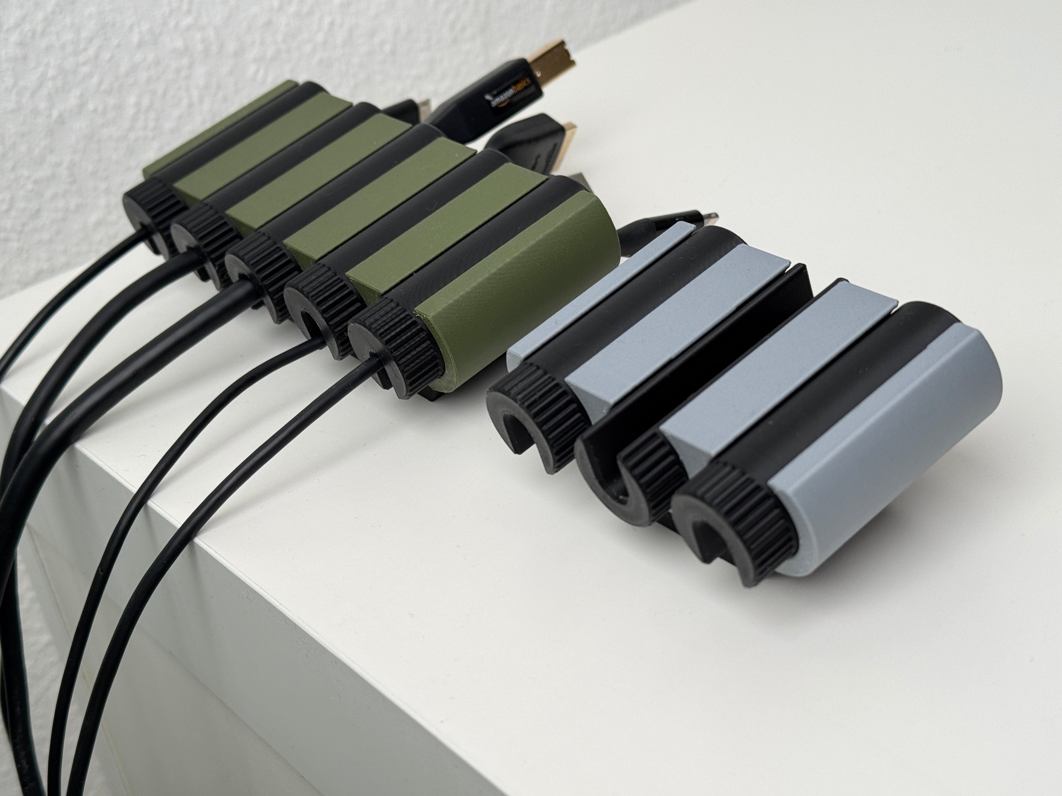 Desk cable management holder / cable organizer