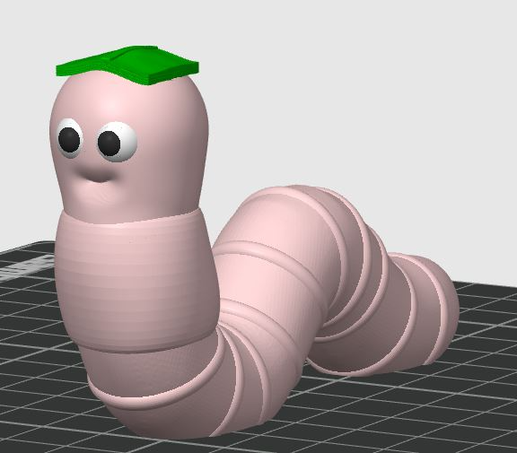 Bookworm - Worm with book on it's head