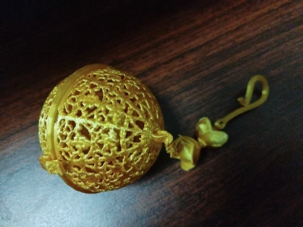 唐熏球二种：柿形花结瓜棱纹、花鸟珍禽纹（塔香、香膏适用，内含平衡球）