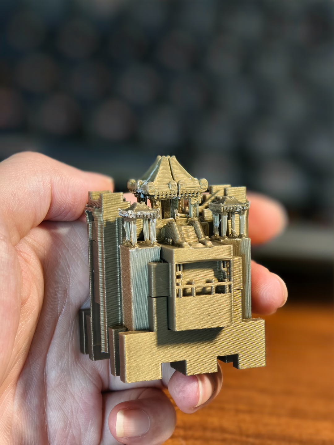 建筑微缩孔明锁Architectural micro hole lock