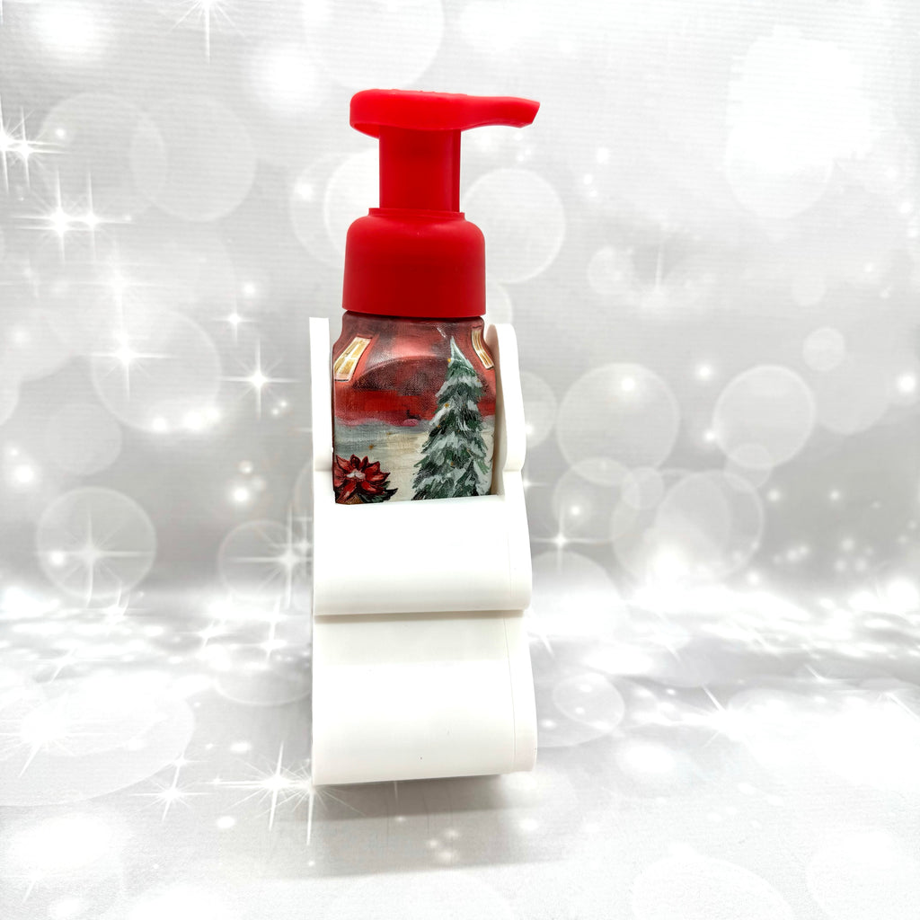 Small Xmas Tree Snack Cake B&BW Soap Bottle Holder