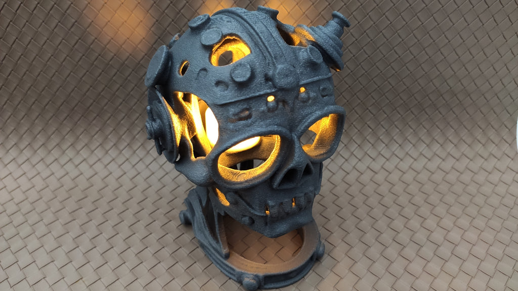 Steampunk Skull - LED tea light holder