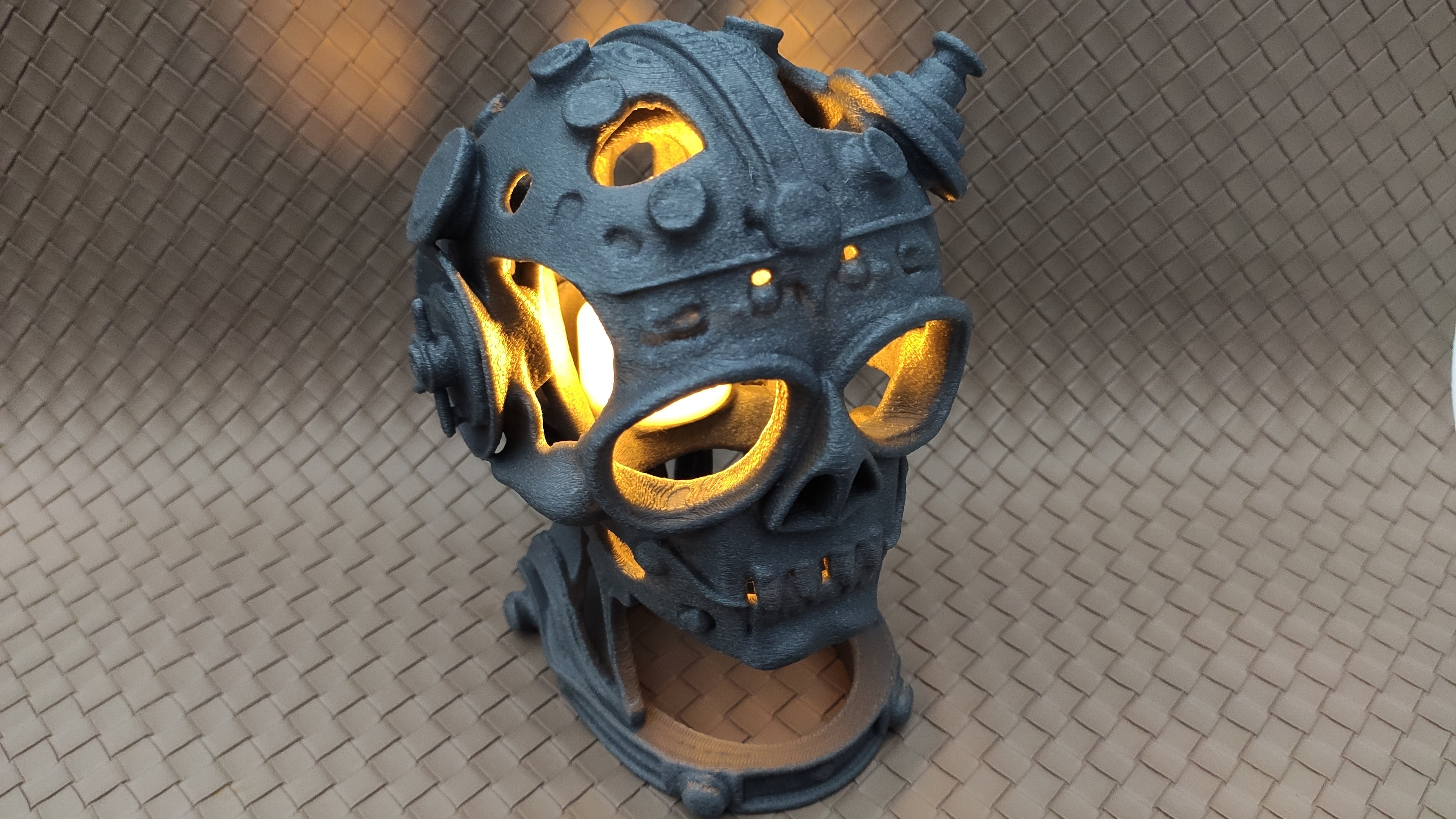 Steampunk Skull - LED tea light holder
