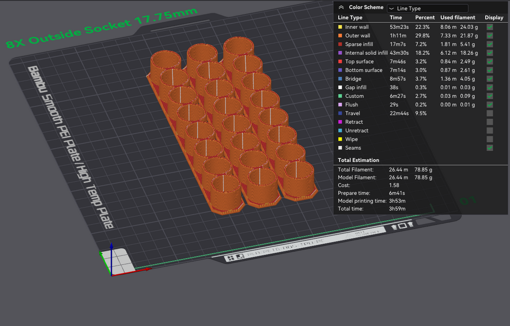 3/8" Socket Organizer Rail (Use TPU Filament)