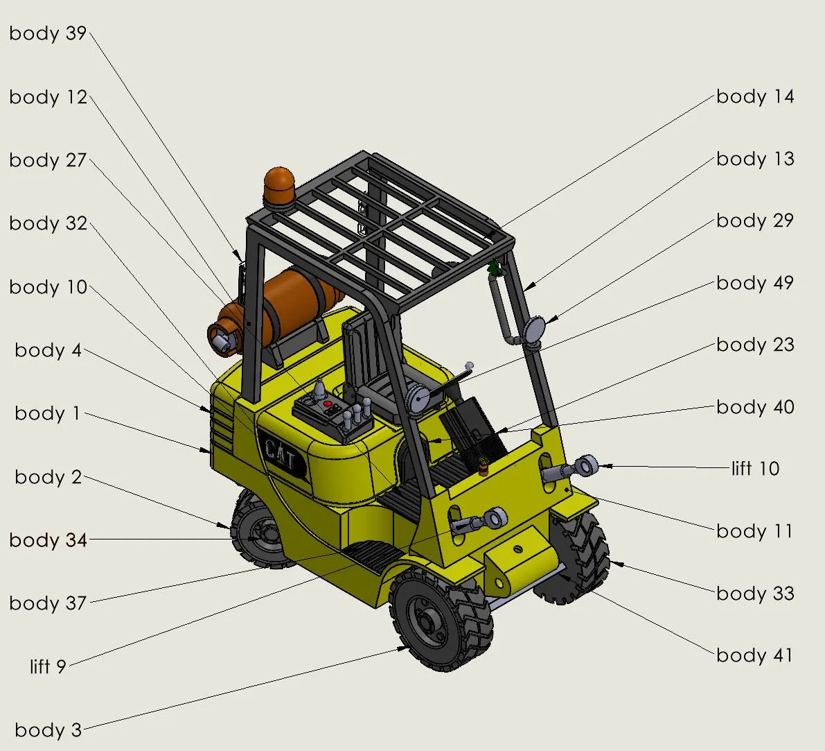 CAT Forklift (1/24 scale)