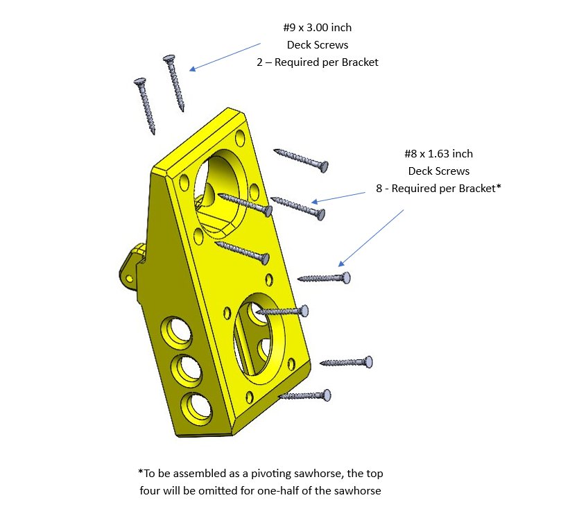 Saw Horse Folding Bracket
