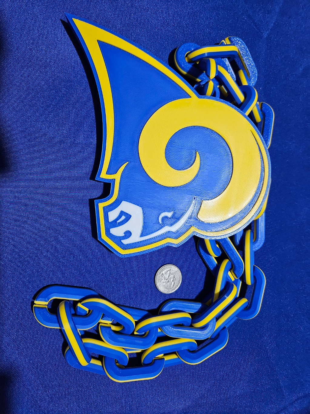 Los Angeles Rams Old Logo Big Emblem and Chainlink