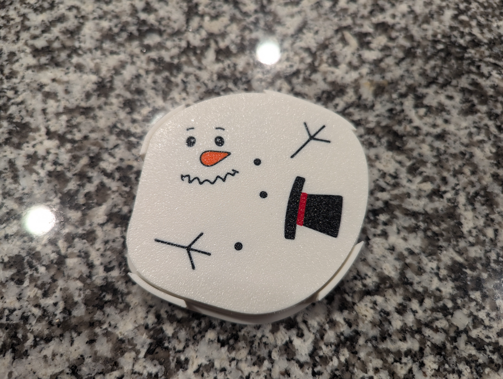 Melted Snowman Coaster Set + Holder - A Frosty End