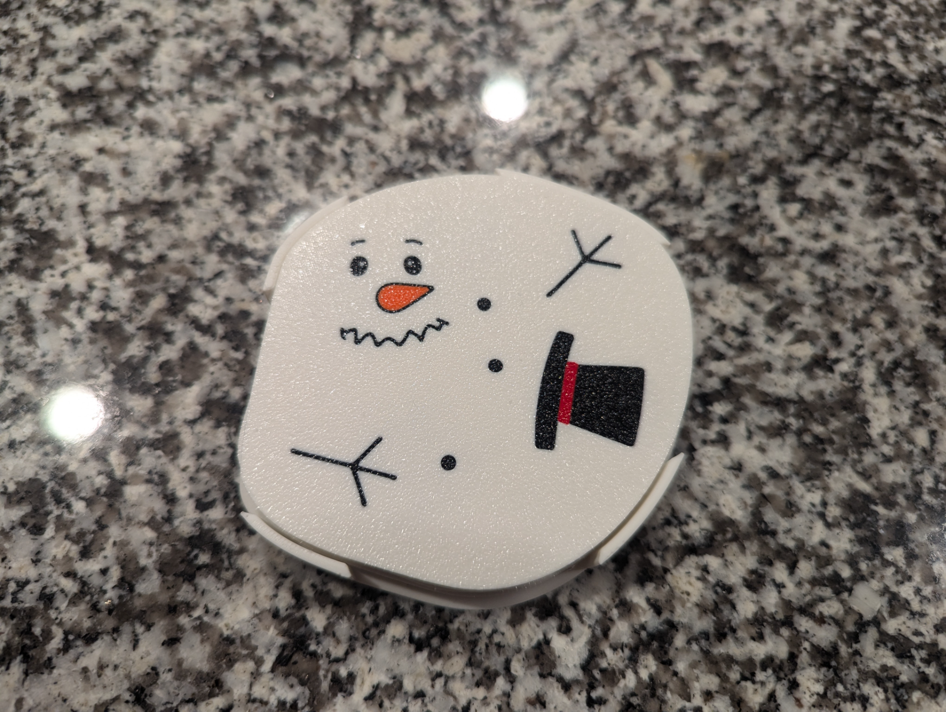 Melted Snowman Coaster Set + Holder - A Frosty End