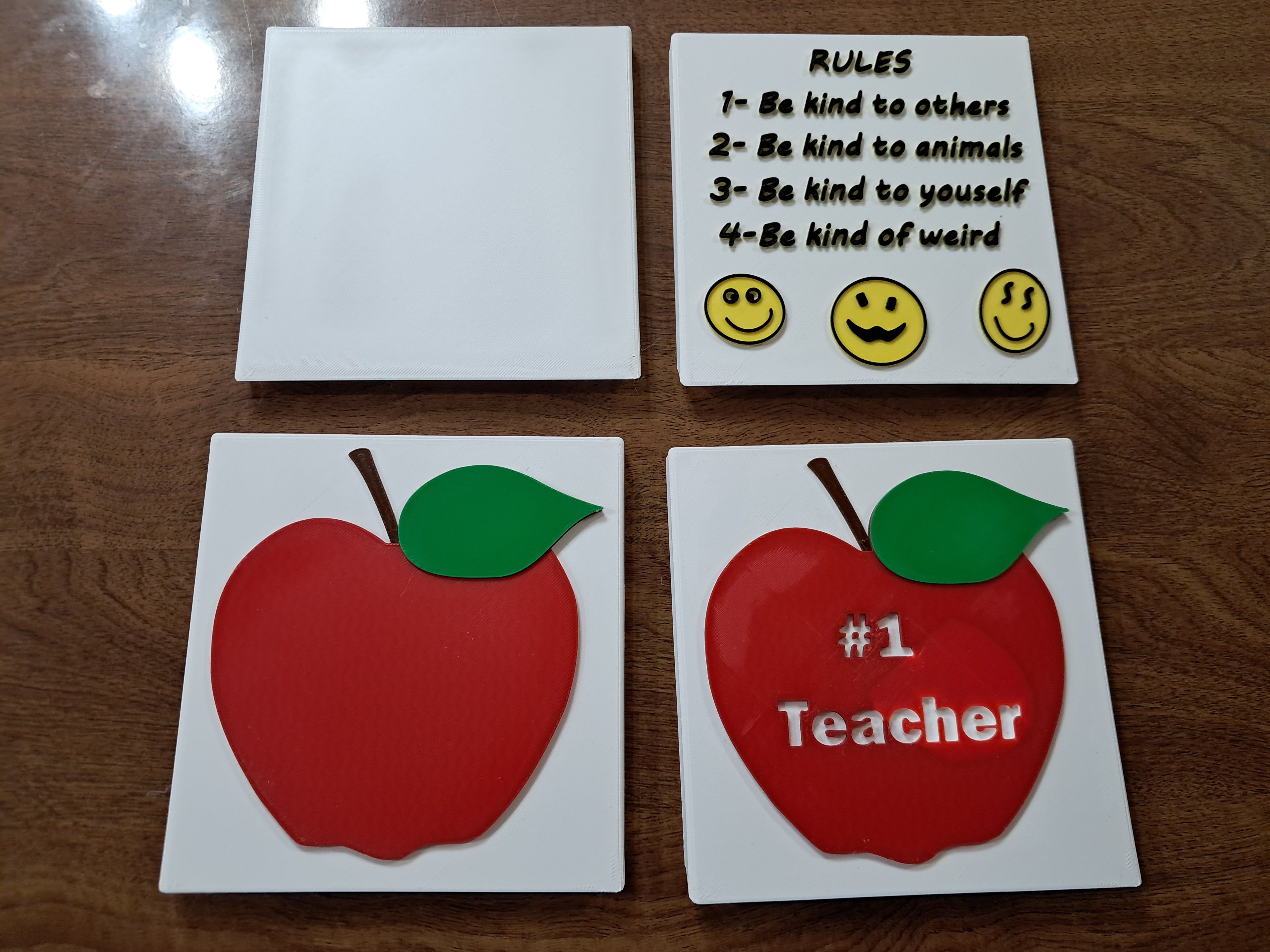 Desk Decor System with Interchangeable Faceplates