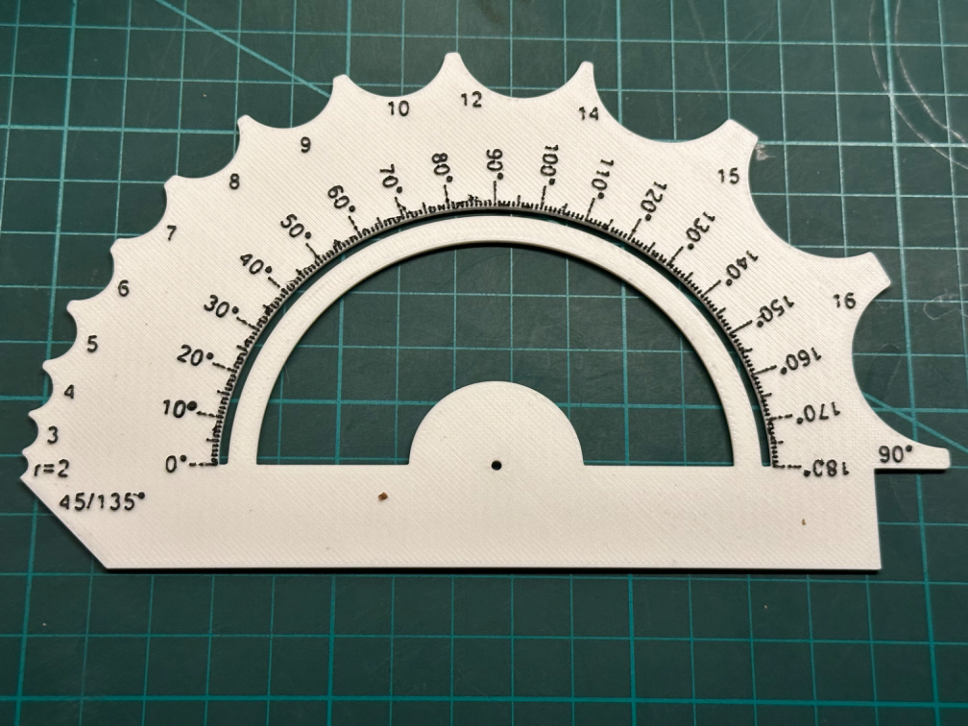Template for Measuring Angles & Radii from 2-16mm