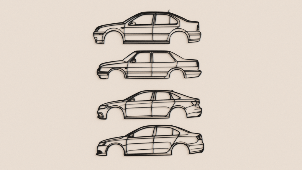 VW Jetta Models 2D wall art decor