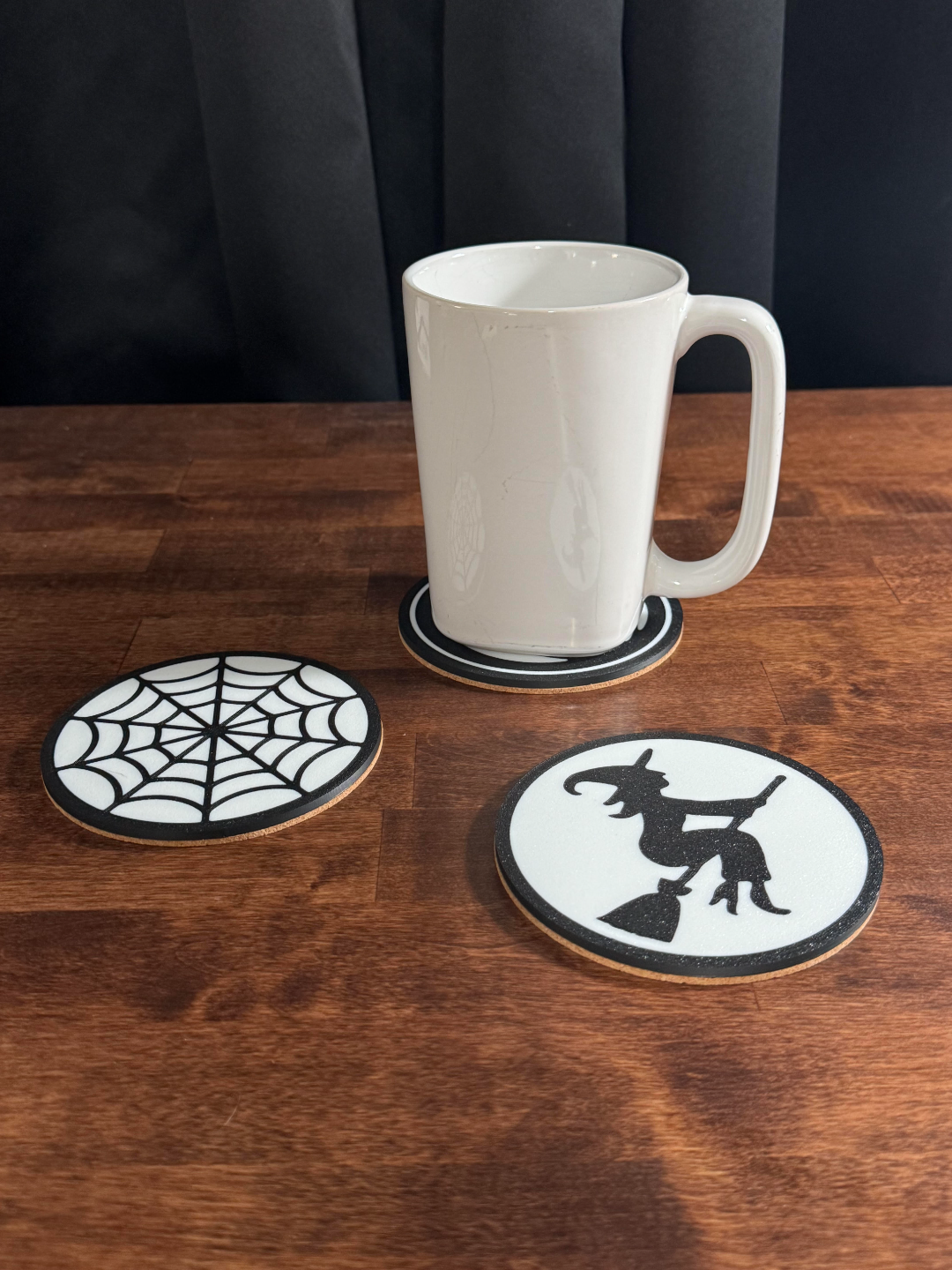 Monochromatic Halloween Coaster Set