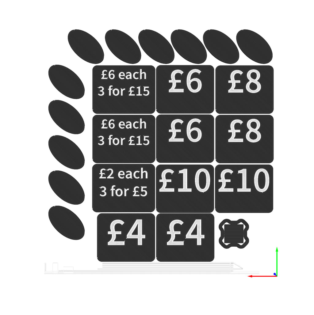 Price signs and Holder for Craft Fair stall