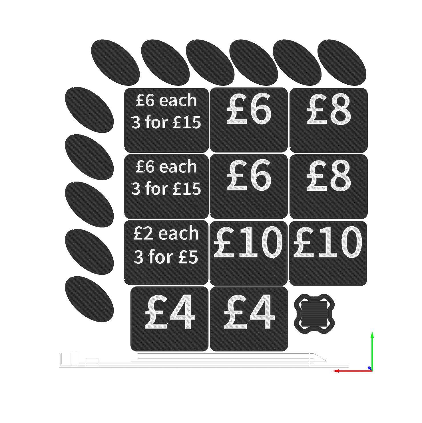 Price signs and Holder for Craft Fair stall