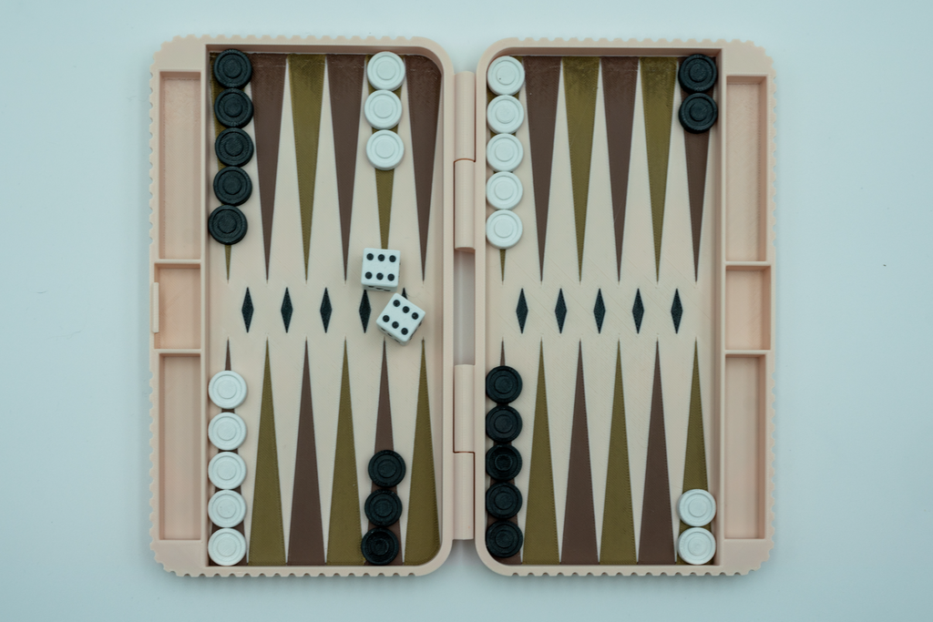 Backgammon decorative print in place