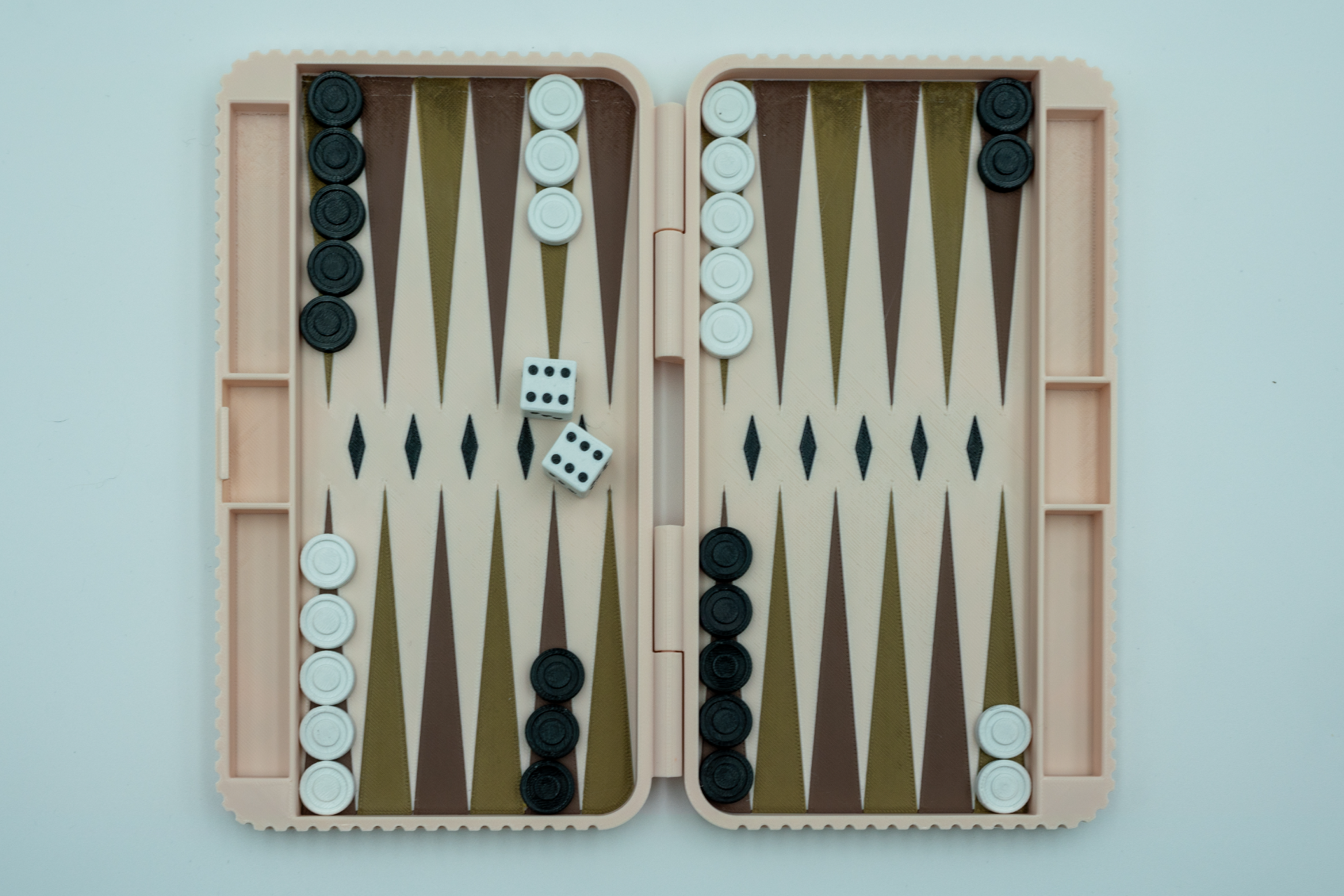 Backgammon decorative print in place