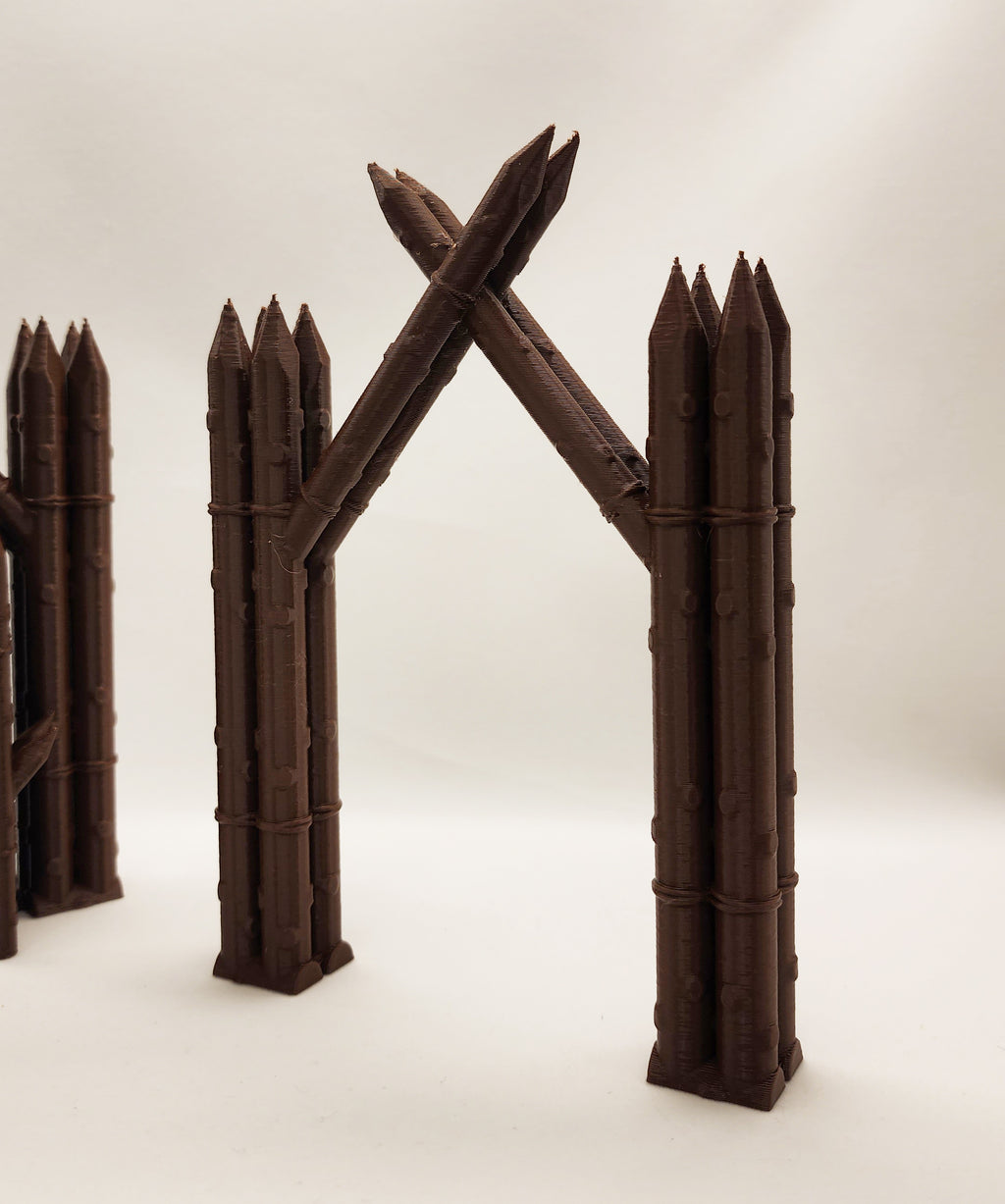 Medieval Palisade Gate & Arch - Print in Place - No Supports