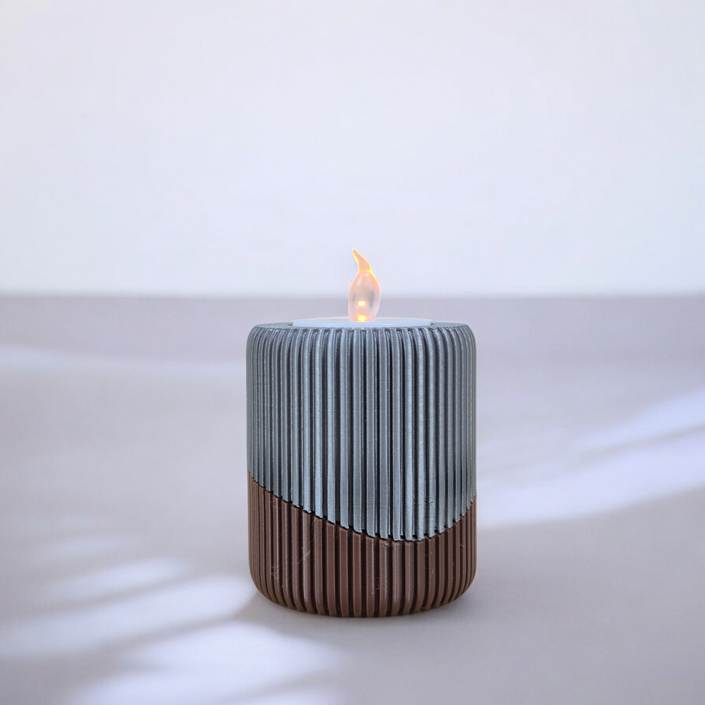 Ribbed Tea Light Holder – Customizable Color