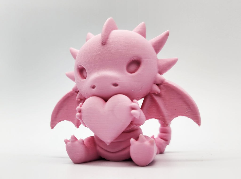 Cute Sitting Dragon with Heart Figure