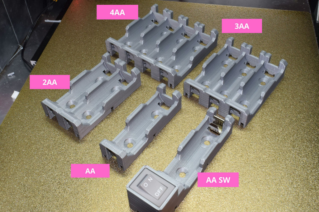 AA Battery holders with free wiring