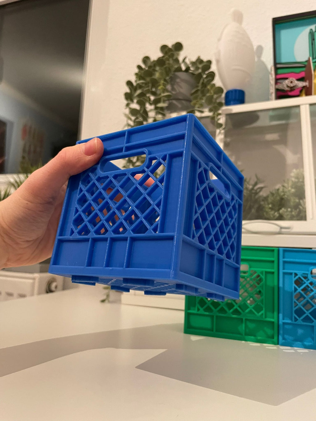 Stackable Milk Crates with Print in Place Pegs