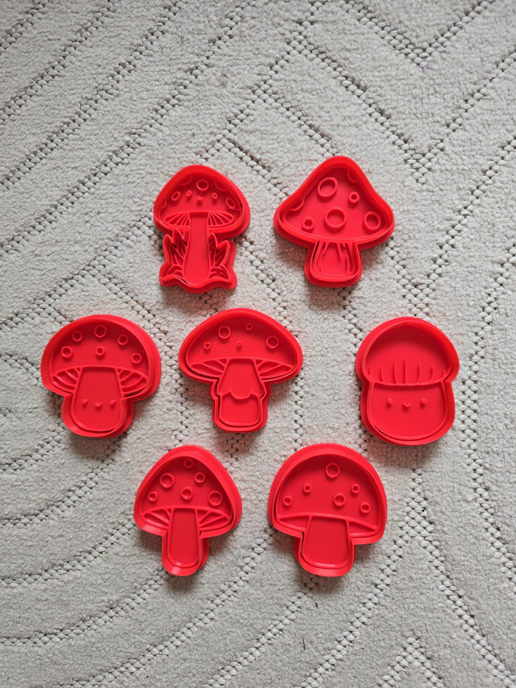 Cute Mushroom Cookie Cutter Playdoh Stamp Kawaii