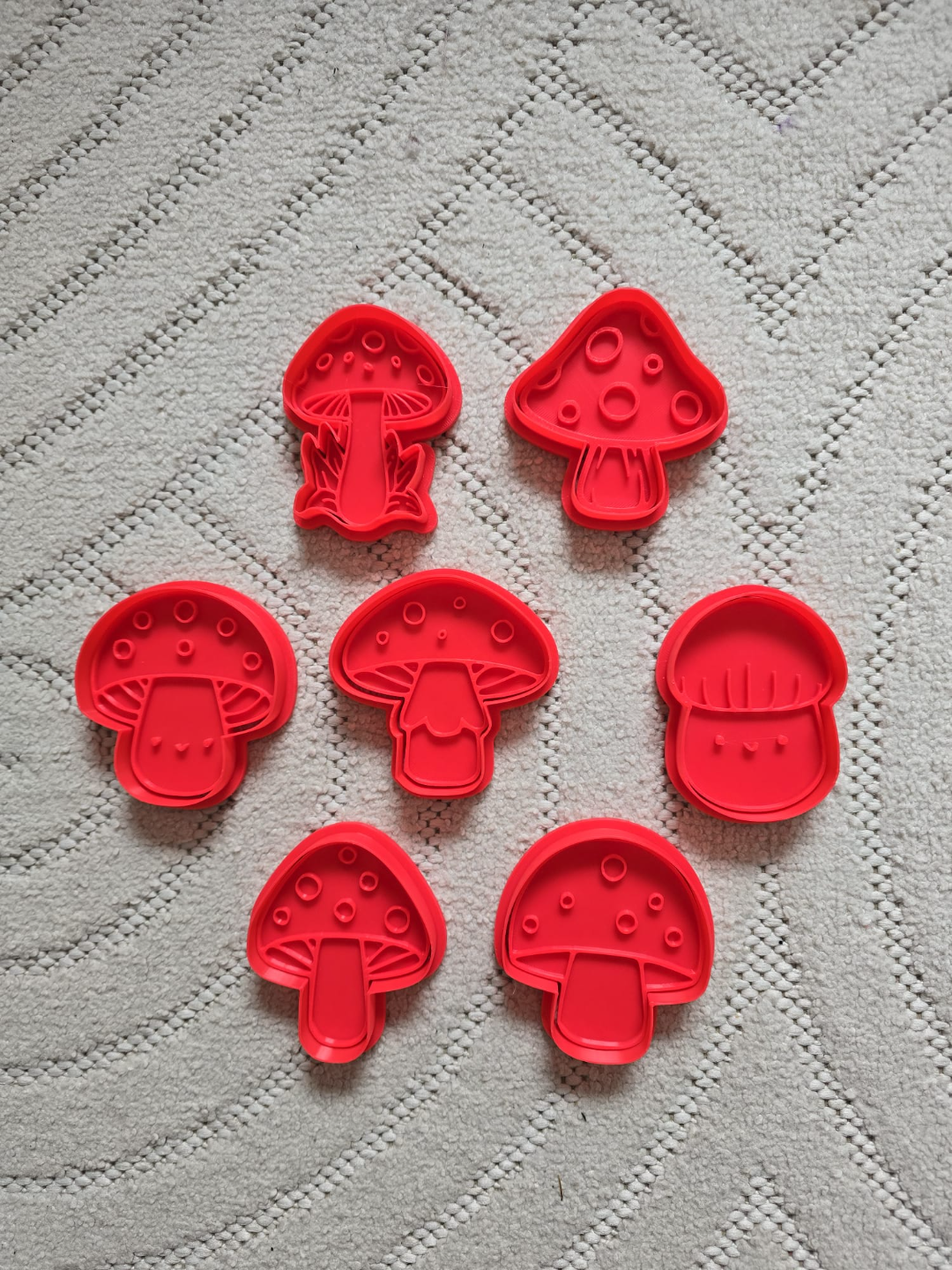 Cute Mushroom Cookie Cutter Playdoh Stamp Kawaii