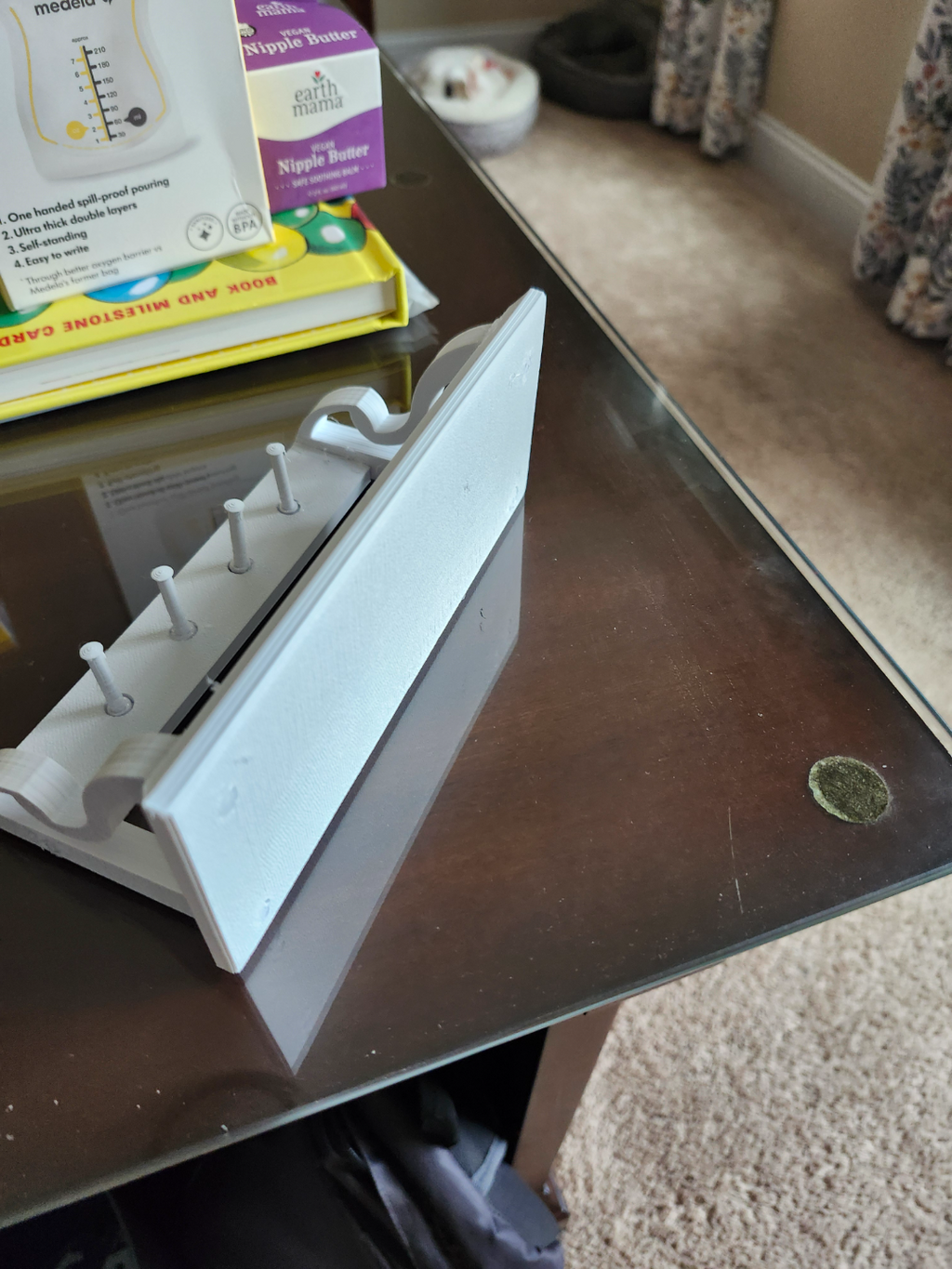 3d printed shelf with holes for drywall screws