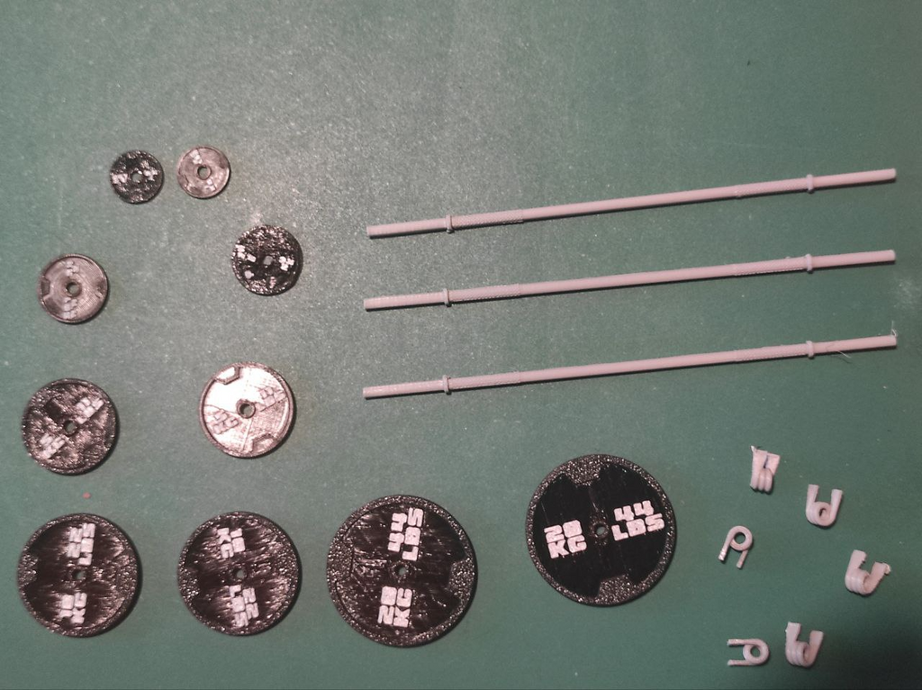 Miniature Weight Set, Bench and Rack