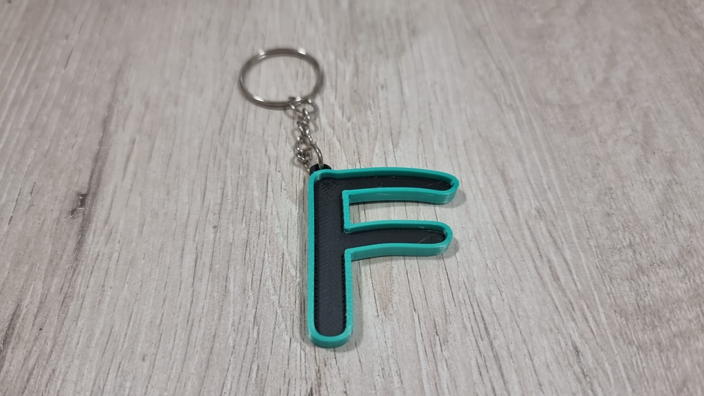 Letters for keychains with raised edge