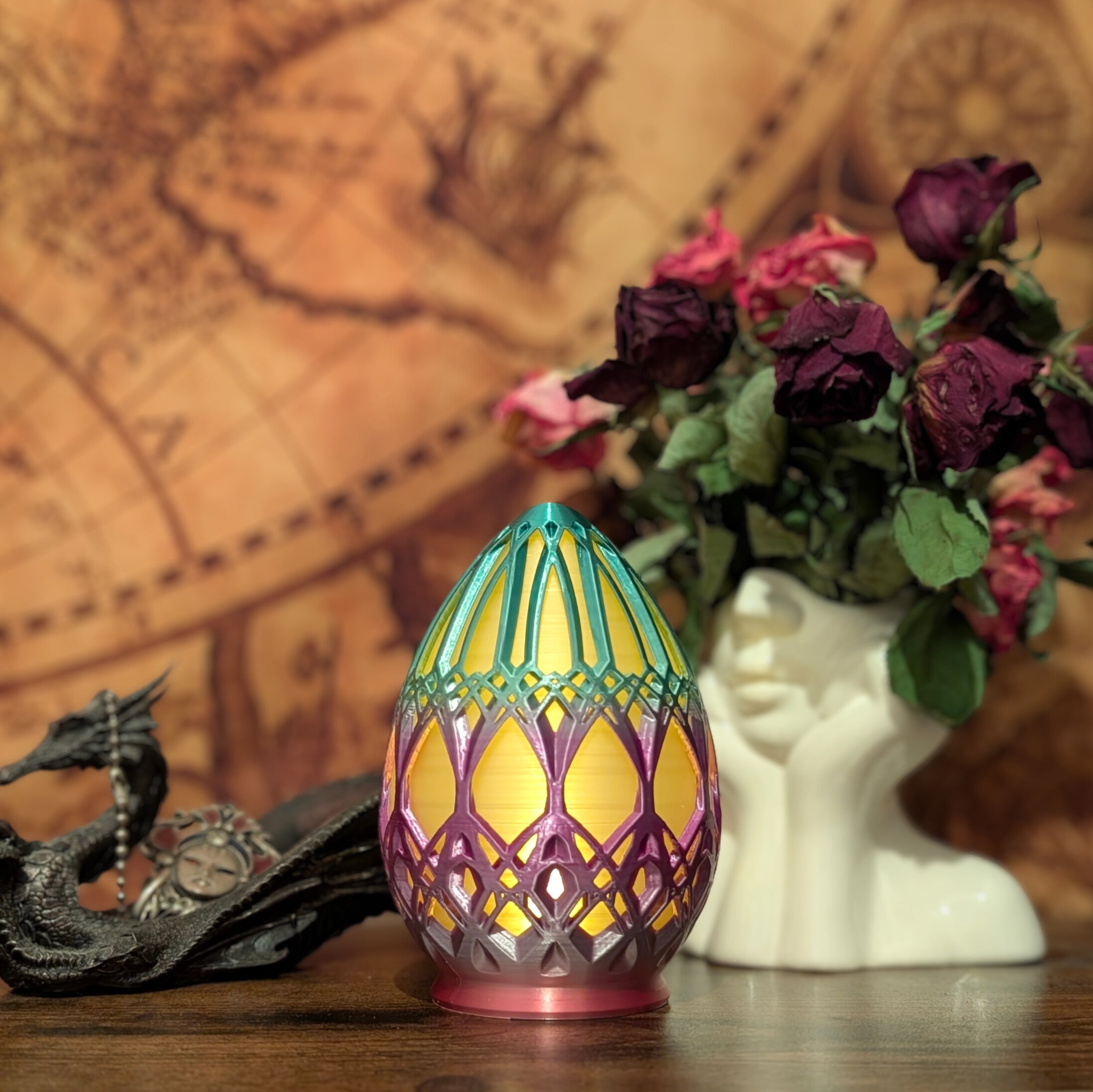 Ornamented Dragon Egg Dice Cup / Mood Light