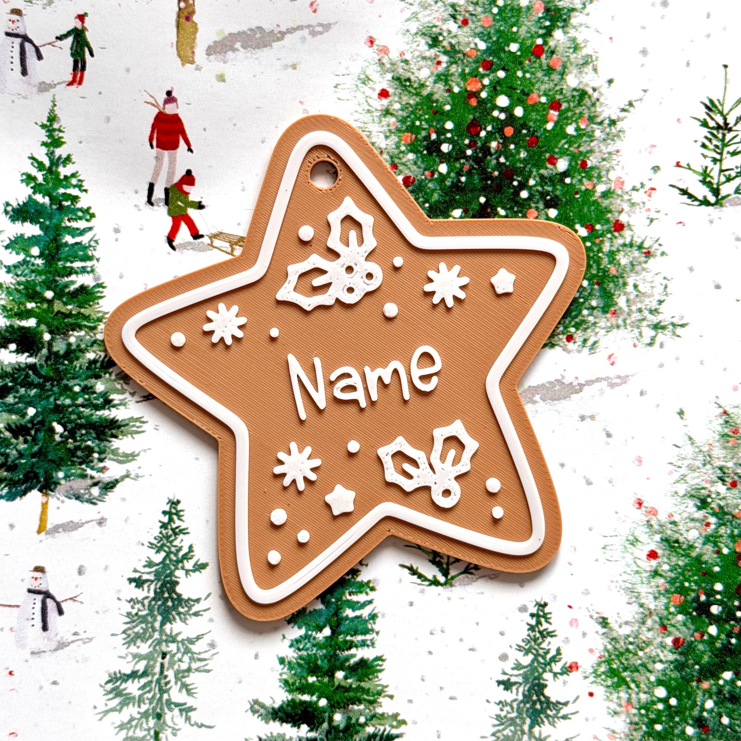 Personalised gingerbread Xmas gift tag - Set 2