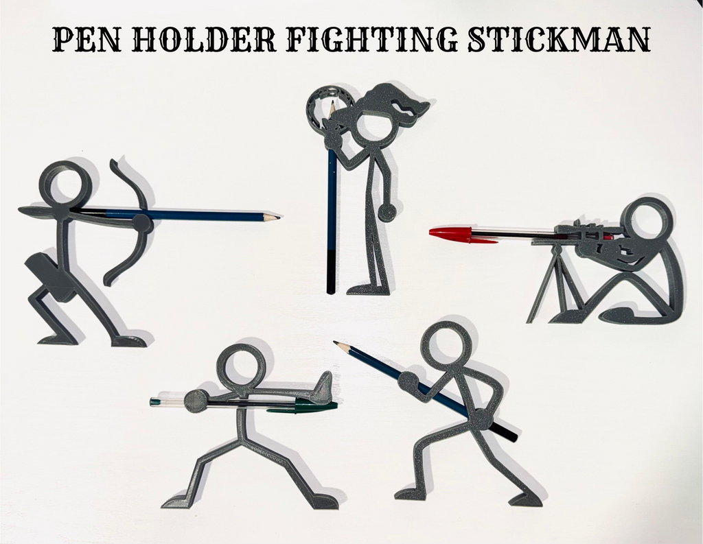 Stickman Warrior Pen Holder