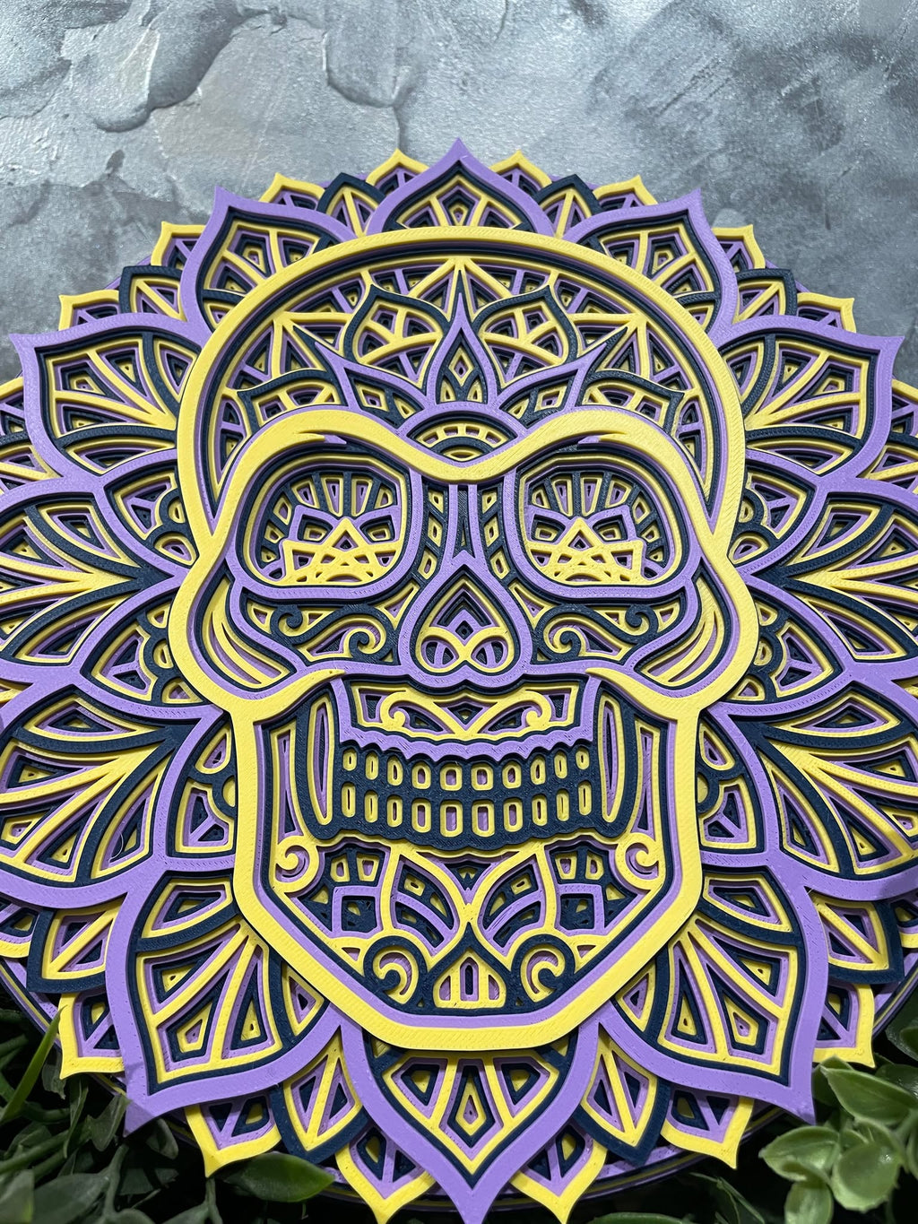 Customizable Layered Mandala Skull