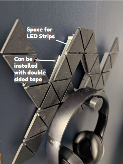 Wall Mounted Geometric Heaphone Holder Aesthetic