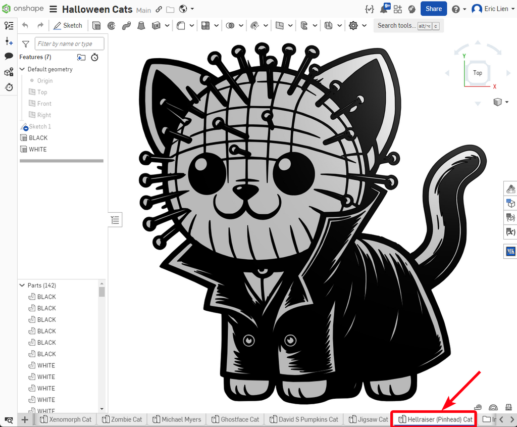 Pinhead (Hellraiser) Cat - User Requested