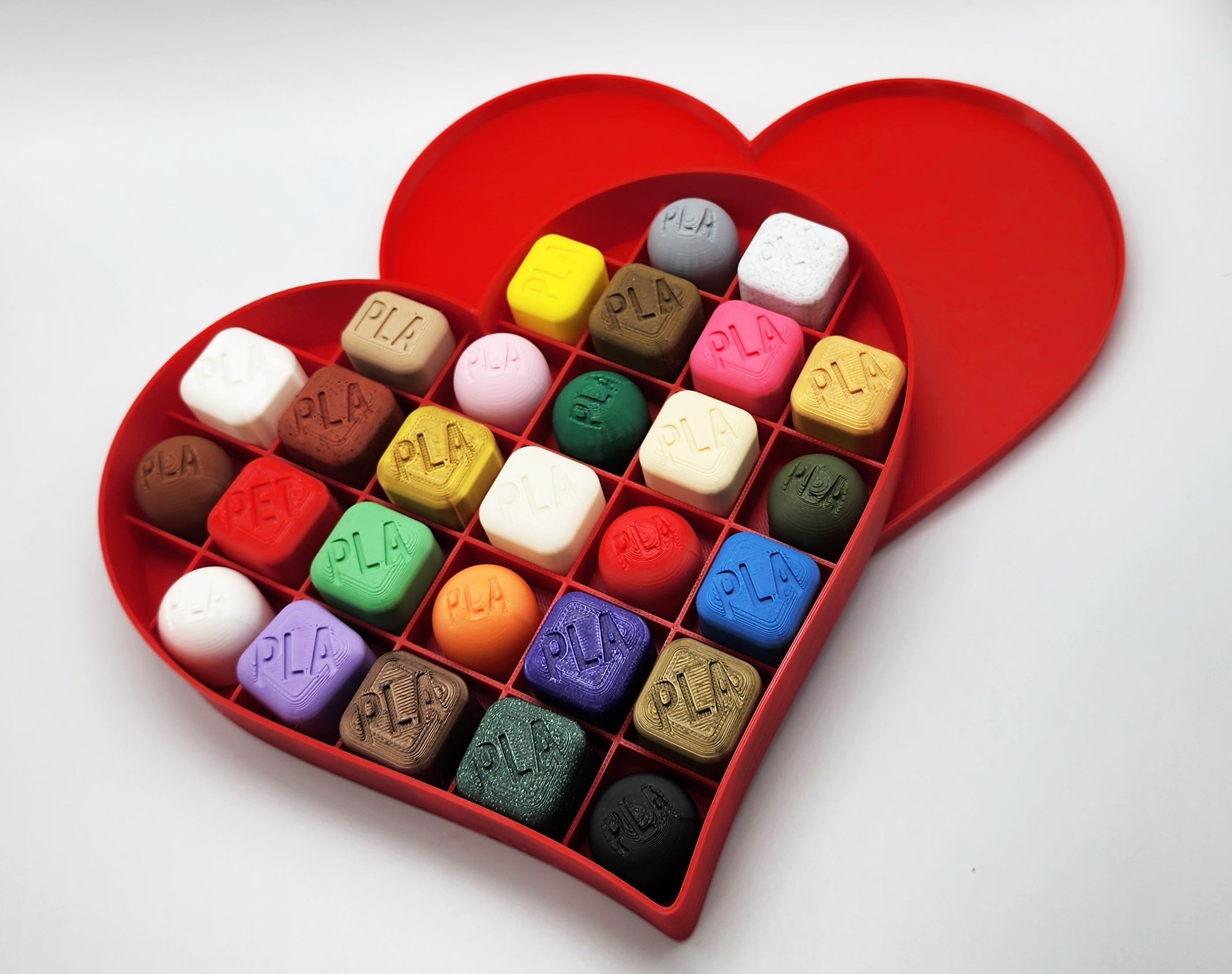 Filament Swatch Heart Candy Box