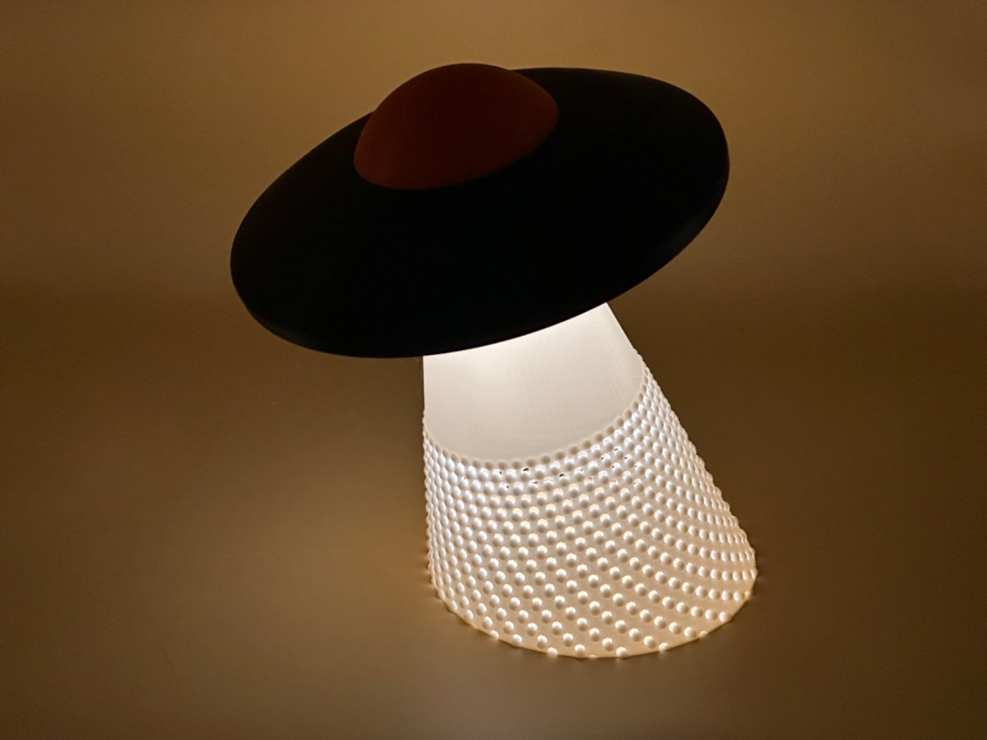 UFO Table Lamp with Tractor Beam Illumination