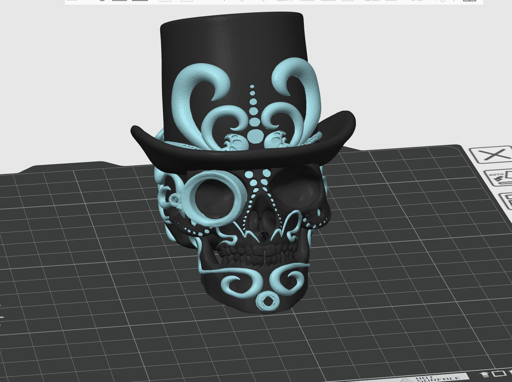 Distinguished Gentleman Skull with monocle/no mono