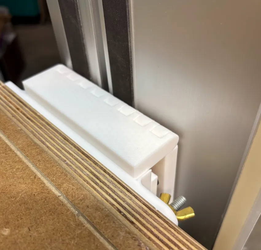 Rail Hinge for track saw and MFT-style workbench