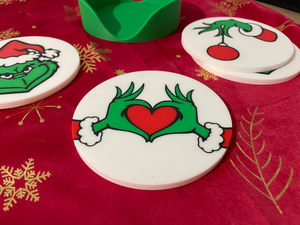 Grinch - Christmas Coaster Set