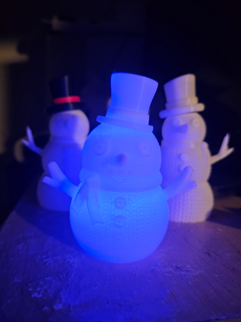 snowman CHUBBS knit LED tea light Lamp