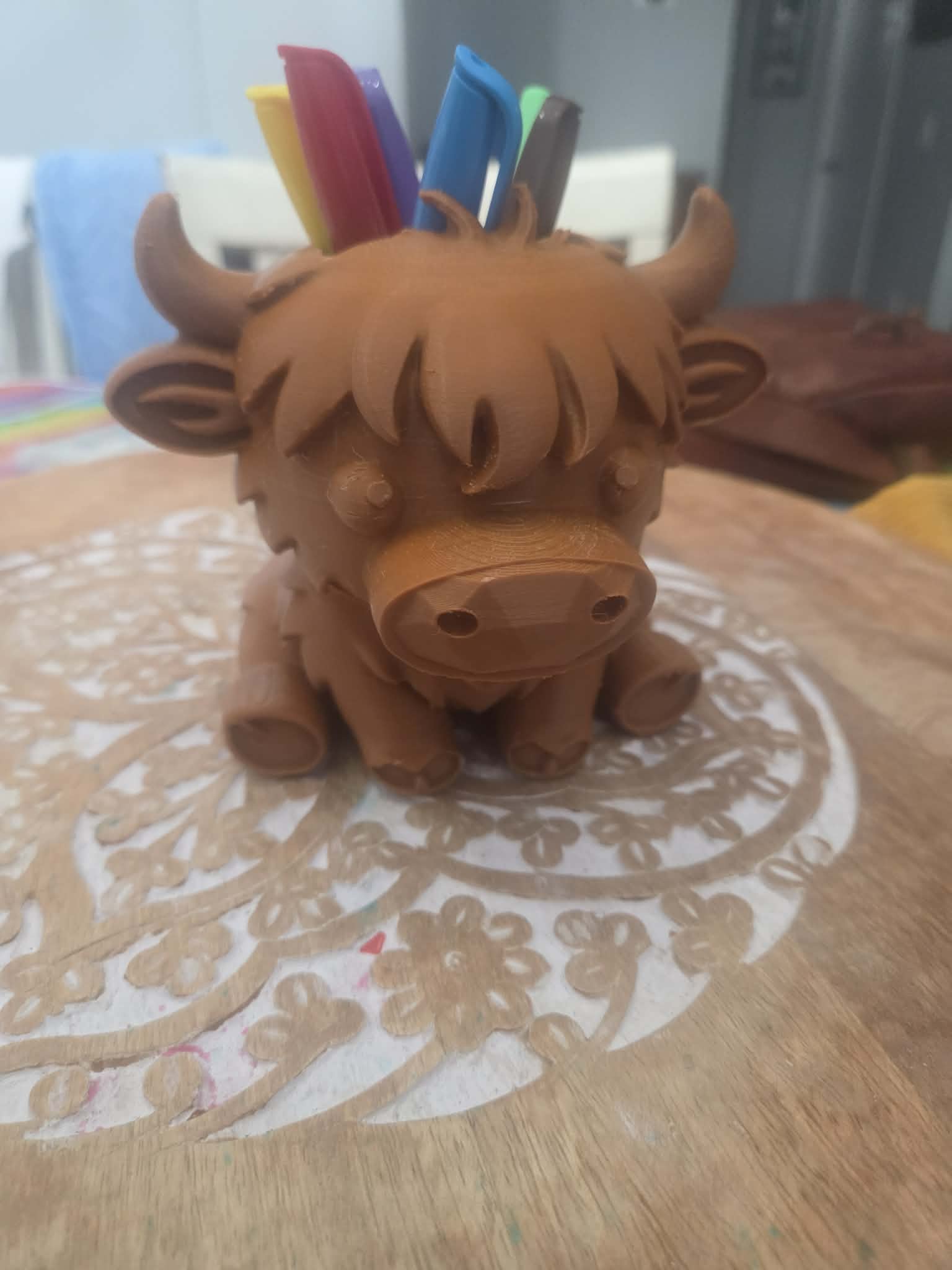 Highland Cow Desk Chaos Coordinator/soap dispenser