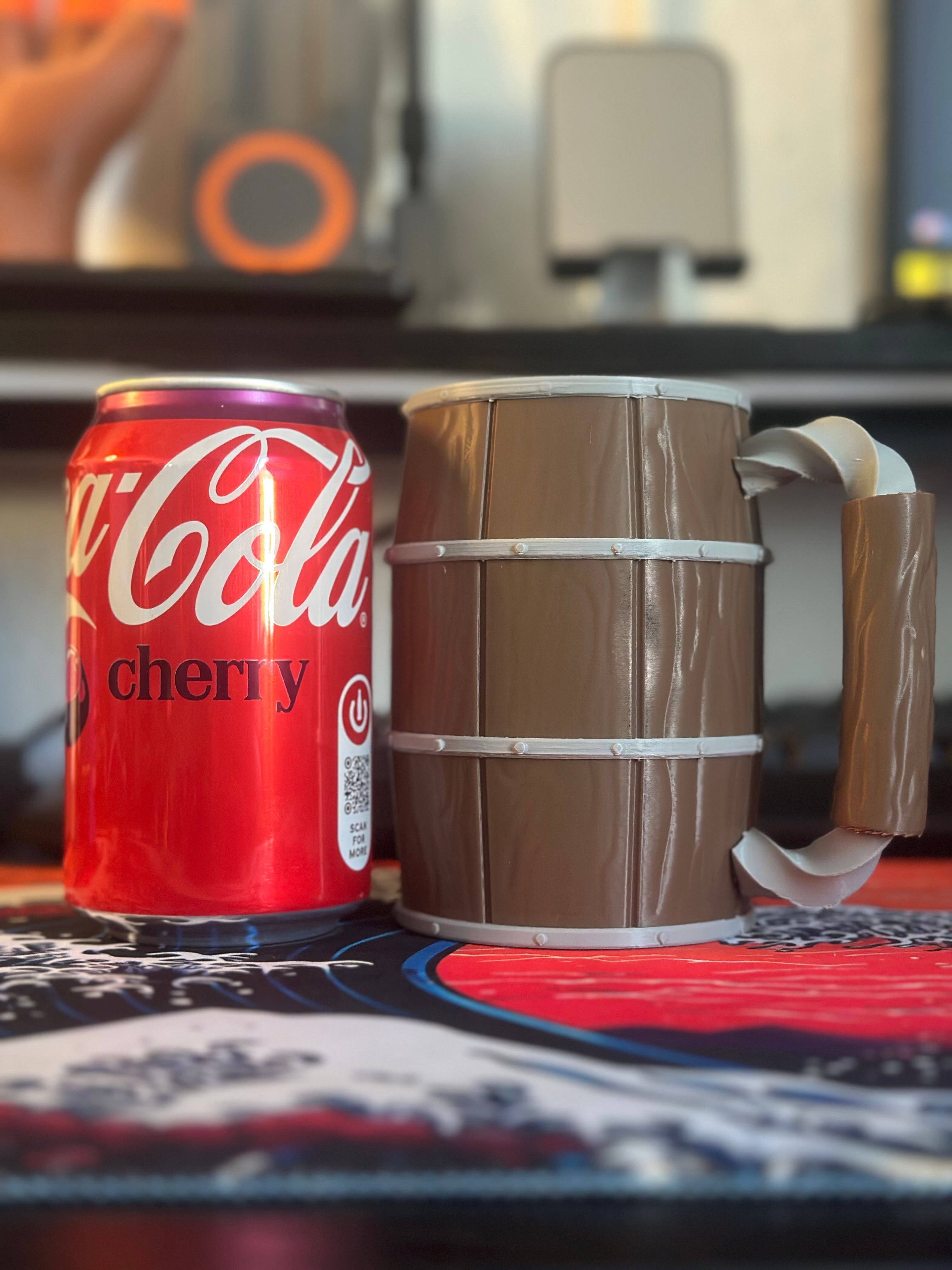 Handled Barrel Can Coozie with Texture - 330ml