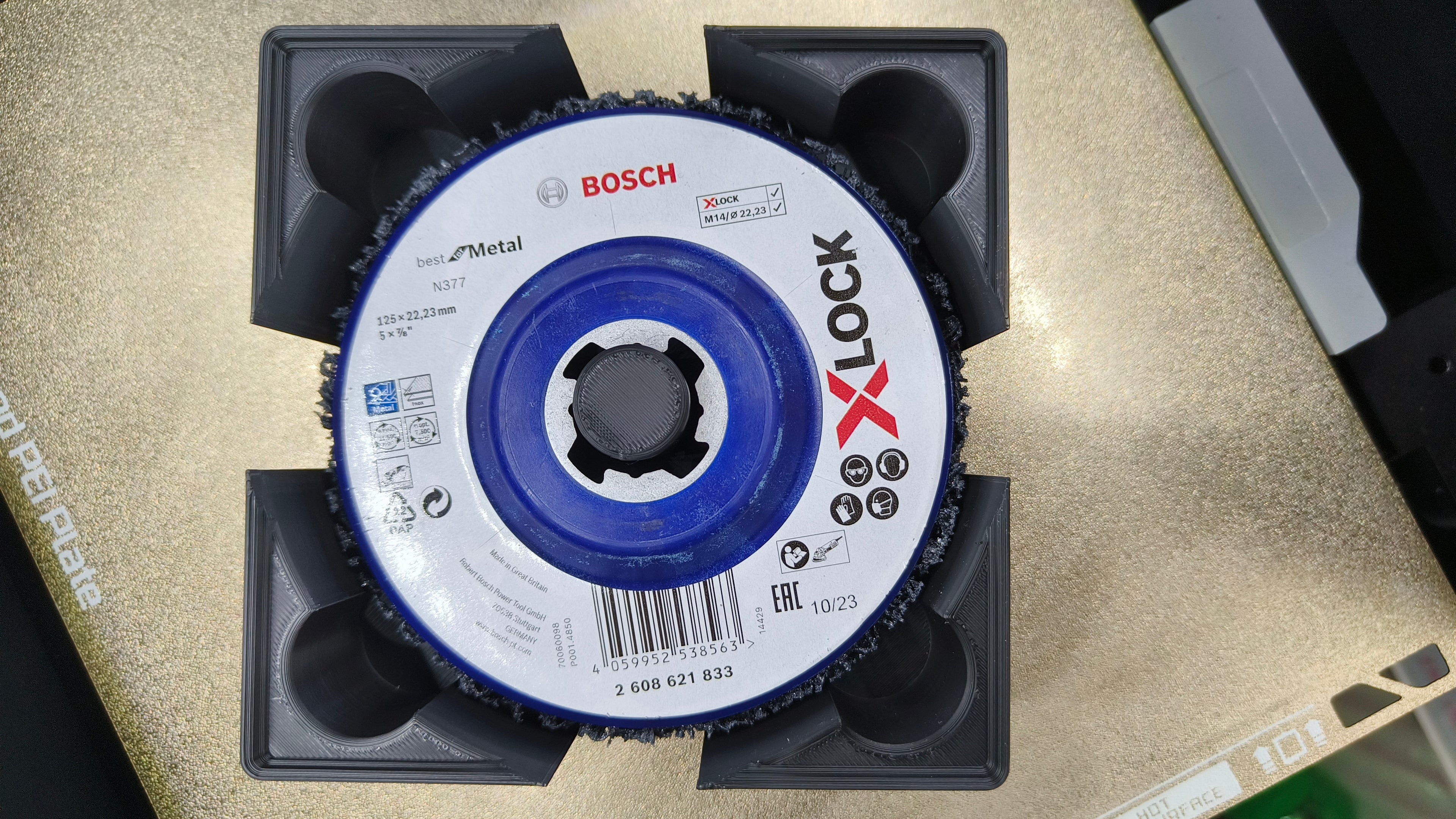 Gridfinity angle grinder disk holder - 125mm